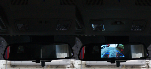 Зеркало заднего вида со встроенным цветным монитором + камера заднего вида, устанавливаемая в штатное место для автомобиля MAZDA CX-7 стоимость 5460 руб. (с установкой) 